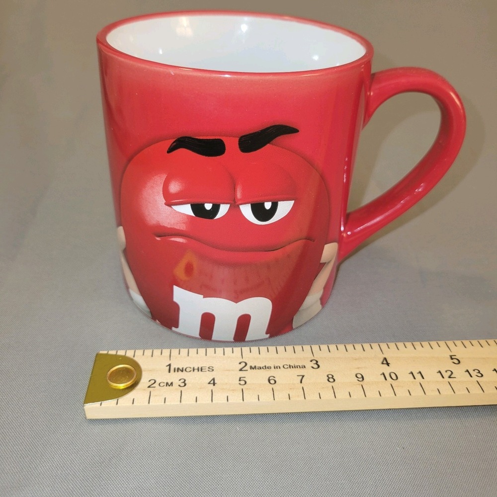 2019 Mars M&M Coffee Cup Mug Red Collectible Trust Me I'm Sweeter Than I Look